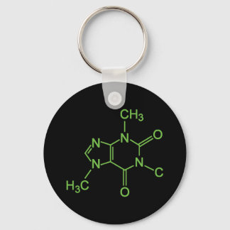 Caffeine Coffee Molecule Chemical Diagram Key Ring