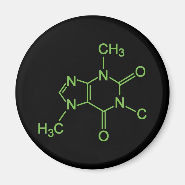 Caffeine Coffee Molecule Chemical Diagram Magnet (Front)