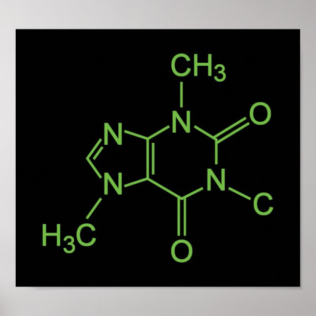 Caffeine Coffee Molecule Chemical Diagram Poster (Front)