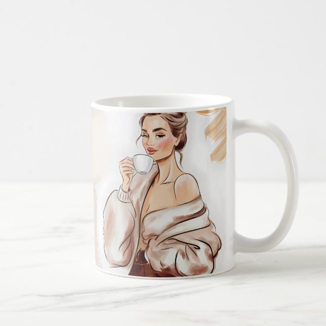 Caffeine & Confidence – Funny Mom Coffee Mug (Right)