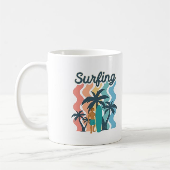 Caffeine & Confidence Surf Vibe Mug  (Left)