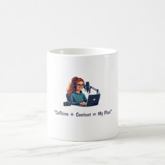 "Caffeine + Content = My Plan" Coffee Mug