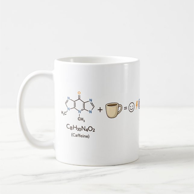 Caffeine Equation–Coffee Powers You Funny Science  Coffee Mug (Left)