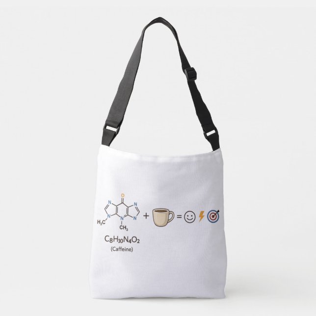 Caffeine Equation Tote Bag–Science Coffee Nerd Bag (Front)