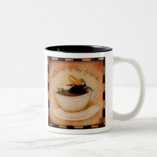 Caffeine fiend crow coffee mug