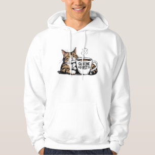 Caffeine First Hoodie for Cat & Coffee Lovers