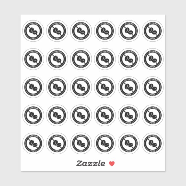 Caffeine Free Wedding Place Card Mini Meal Choice (Sheet)