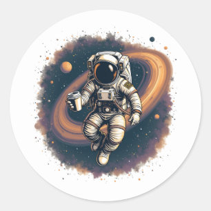 Caffeine Fuel For The Universe Coffee Lover Classic Round Sticker