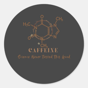 Caffeine Funny Coffee Science Design Classic Round Sticker
