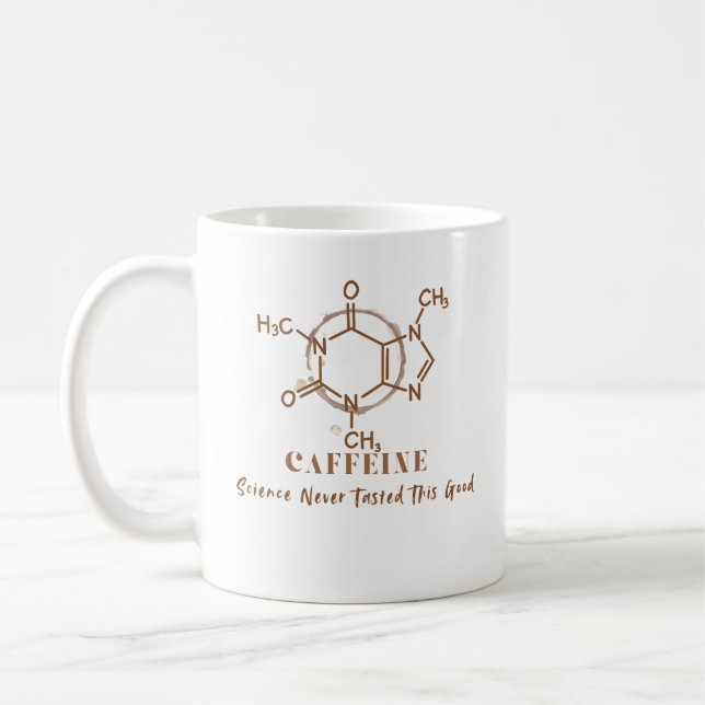 Caffeine Funny Coffee Science Design Mug (Left)