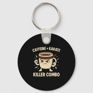 Caffeine Karate Killer Combo Coffee Ninja Apparel Key Ring