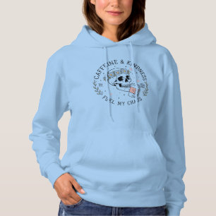 Caffeine & Kindness Fuel My Chaos Floral Skull Cof Hoodie