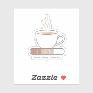 Caffeine Loading -Minimalist Funny Coffee Line Art