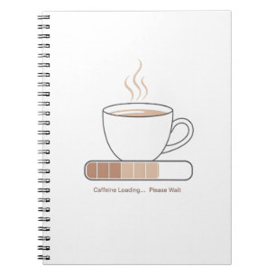 Caffeine Loading -Minimalist Funny Coffee Line Art Notebook