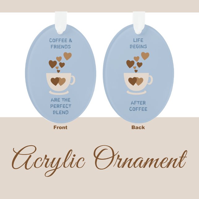 Caffeine love hearts for coffee lover blue  ornament (Creator Uploaded)