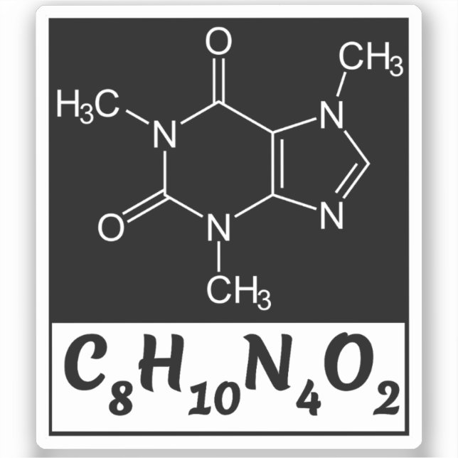 Caffeine Molecular Formula - Black Coffee  (Front)