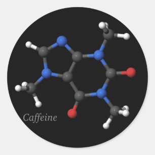 Caffeine Molecular Model Sticker