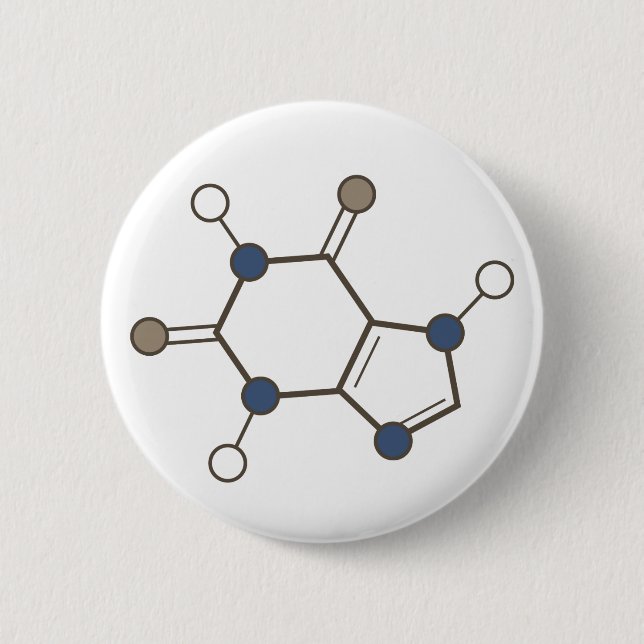 caffeine molecular structure 6 cm round badge (Front)