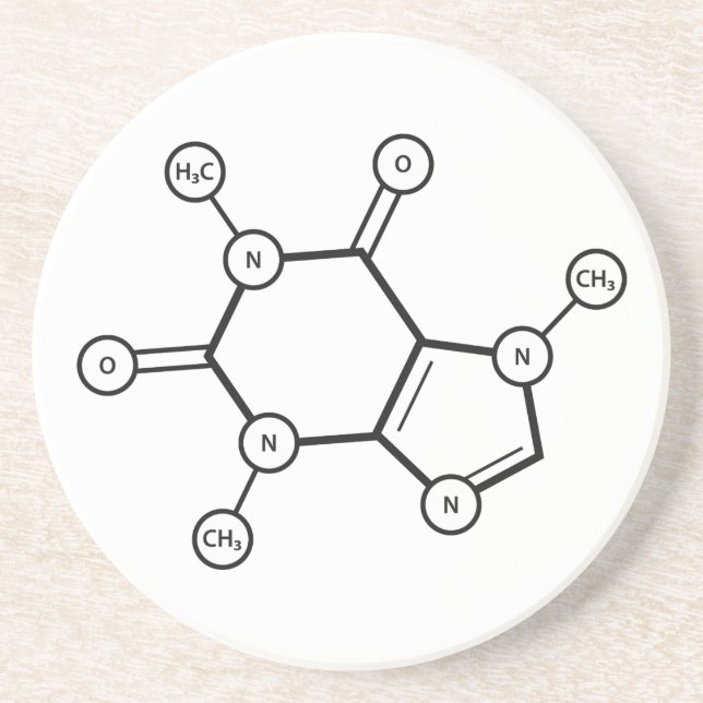 caffeine molecular structure coaster (Front)