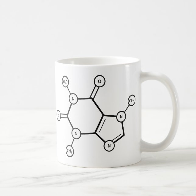 caffeine molecular structure coffee mug (Right)