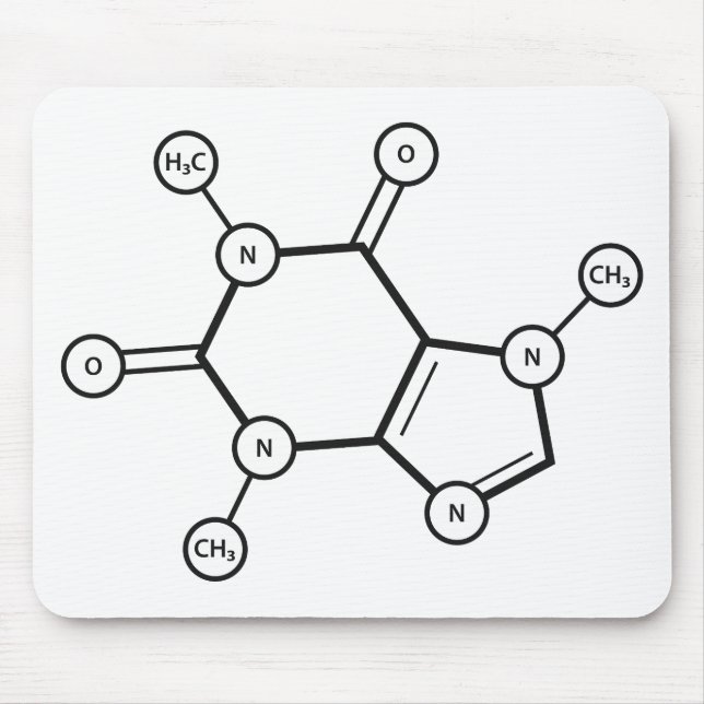 caffeine molecular structure mouse pad (Front)