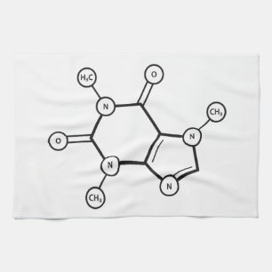 caffeine molecular structure tea towel
