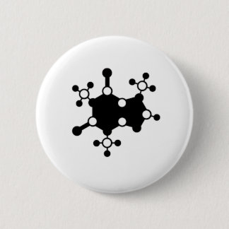 Caffeine Molecule 6 Cm Round Badge