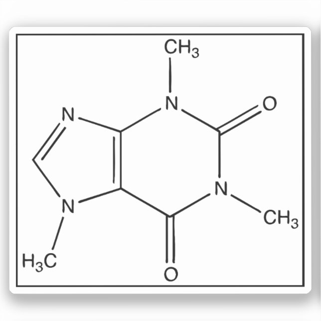Caffeine Molecule (Chemical Formula) (Front)
