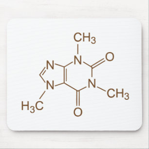 Caffeine Molecule Chemical Symbol Geek Nerd Mouse Pad
