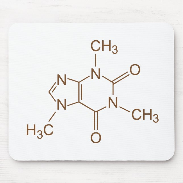 Caffeine Molecule Chemical Symbol Geek Nerd Mouse Pad (Front)