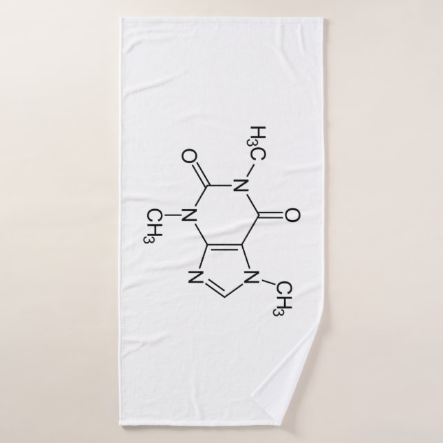 Caffeine Molecule Chemistry Coffee Atoms Bath Towel (Bath Towel)