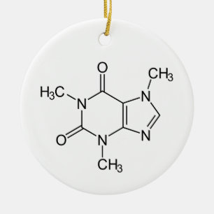Caffeine Molecule Chemistry Coffee Atoms Ceramic Ornament