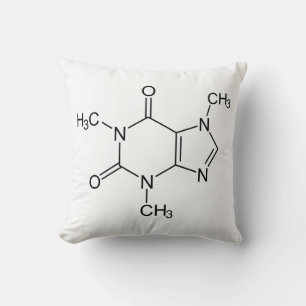 Caffeine Molecule Chemistry Coffee Atoms Cushion