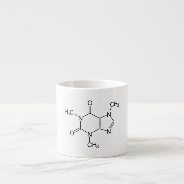 Caffeine Molecule Chemistry Coffee Atoms Espresso Cup (Front)