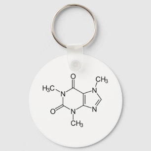 Caffeine Molecule Chemistry Coffee Atoms Key Ring
