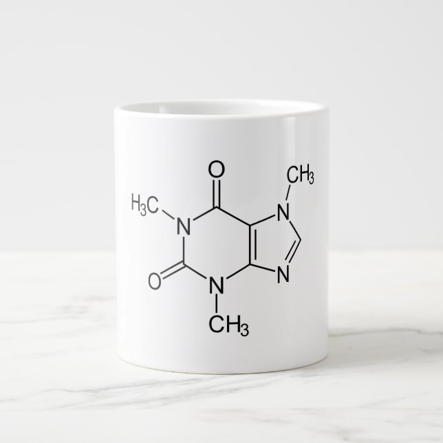 Caffeine Molecule Chemistry Coffee Atoms Large Coffee Mug (Front)
