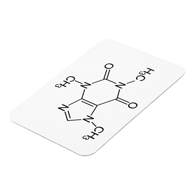 Caffeine Molecule Chemistry Coffee Atoms Magnet (Left Side)