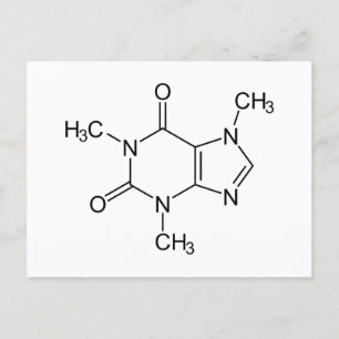 Caffeine Molecule Chemistry Coffee Atoms Postcard
