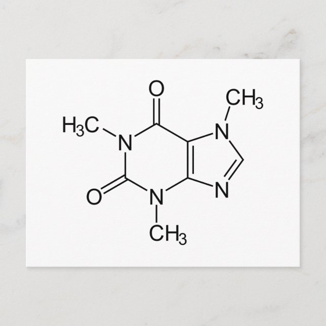 Caffeine Molecule Chemistry Coffee Atoms Postcard (Front)