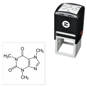 Caffeine Molecule Chemistry Coffee Atoms Self-inking Stamp