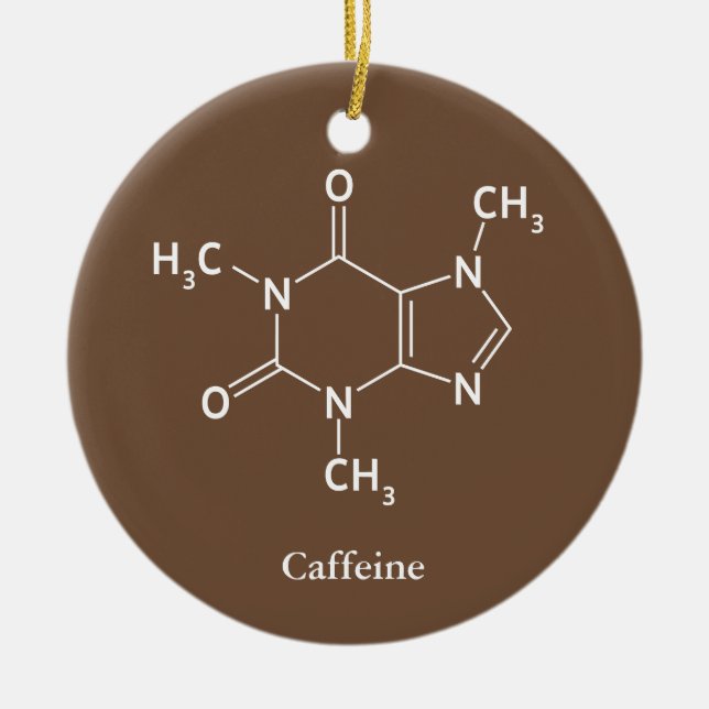 Caffeine Molecule Chemistry Coffee Lovers Ceramic Tree Decoration (Front)