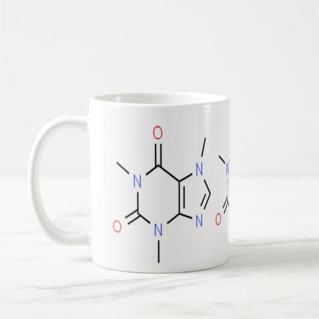 "Caffeine Molecule Chemistry" Coffee Mug (Left)
