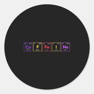 Caffeine Molecule Coffee Chemical Formula Chemistr Classic Round Sticker