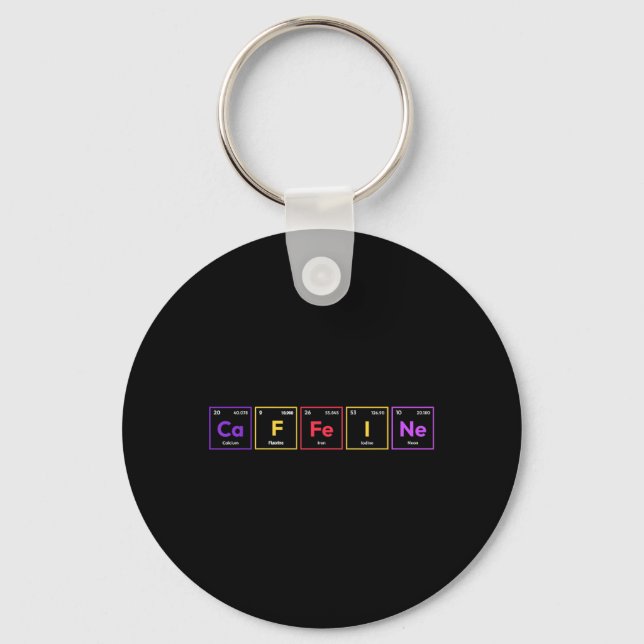 Caffeine Molecule Coffee Chemical Formula Chemistr Key Ring (Front)