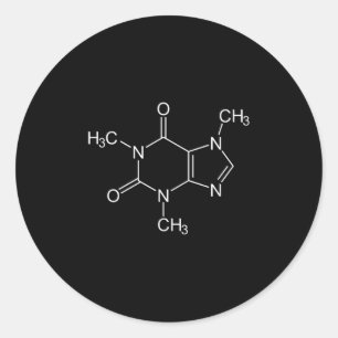 Caffeine Molecule Coffee Lovers  Classic Round Sticker