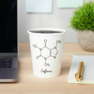 Caffeine Molecule Coffee Lovers Personalised Paper Cups