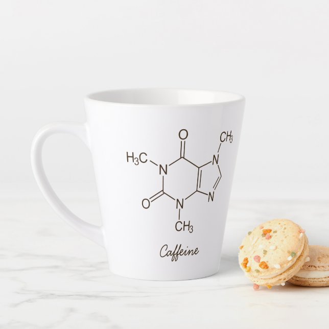 Caffeine Molecule Coffee Lovers Personalized Latte Mug (In Situ)