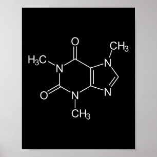 Caffeine Molecule Coffee Lovers Poster