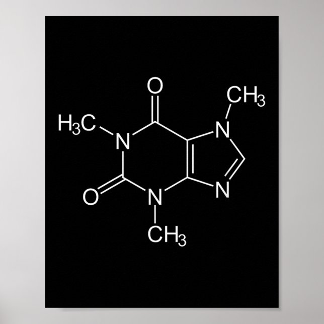 Caffeine Molecule Coffee Lovers  Poster (Front)