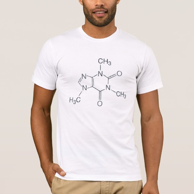 Caffeine Molecule for Coffee Lovers T-Shirt (Front)